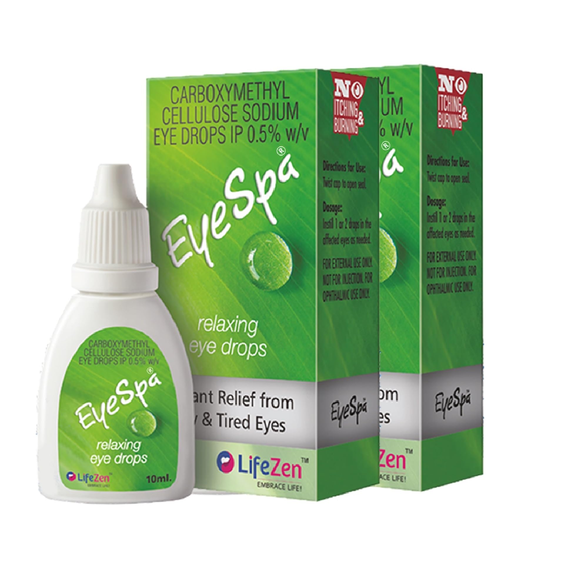 EyeSpa Eye Drops 10ML | Relaxing Eye Drop for Dry & Tired Eyes | Relief From Burning, Itching, And Irritational Eye | Lifezen (Pack of 2)