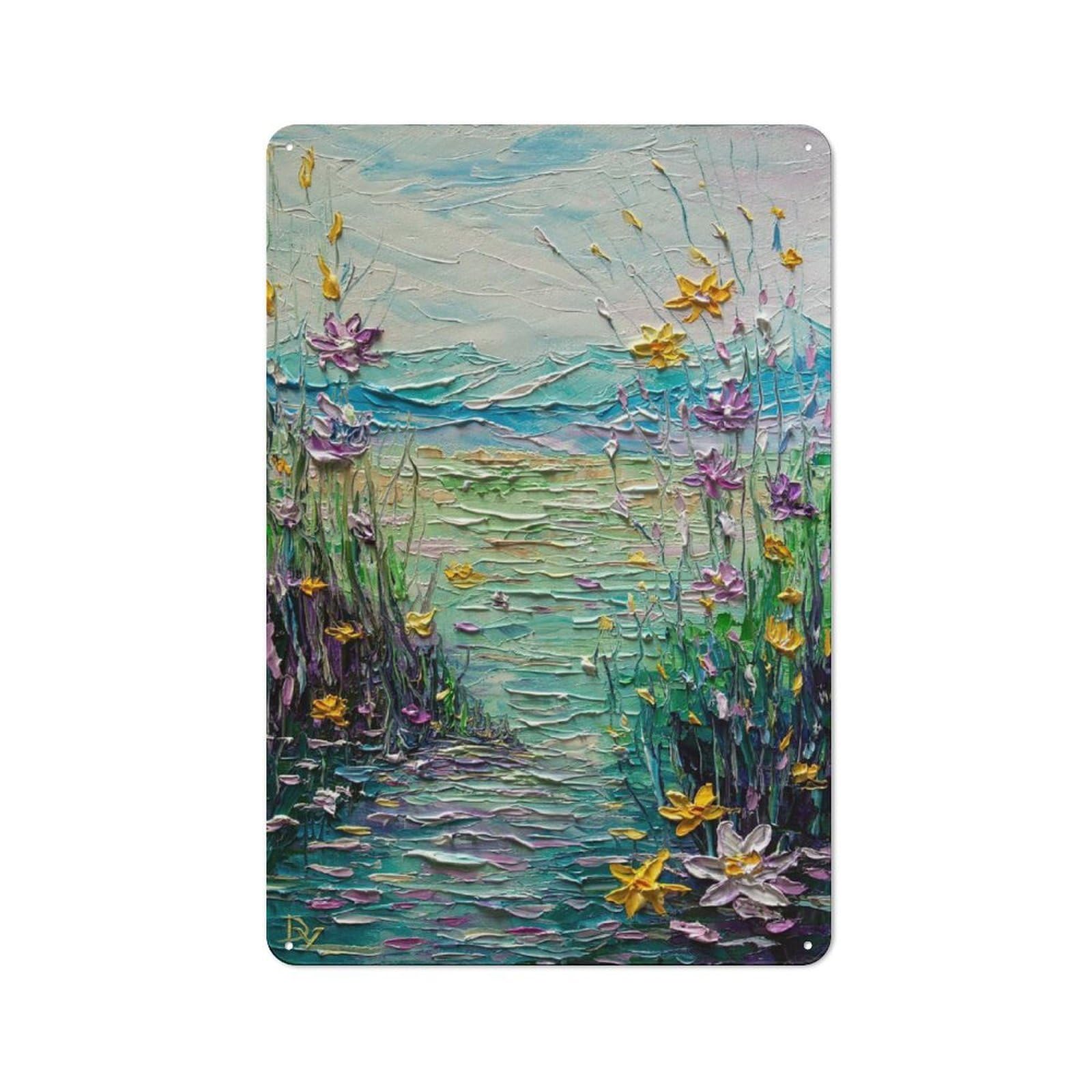 Junmoney Style-20 Enchanted Shore Vintage Tin Sign 30X20cm, Vintage Diner Style Decor For Kitchen, Cafe, Pantry Or Dining Room