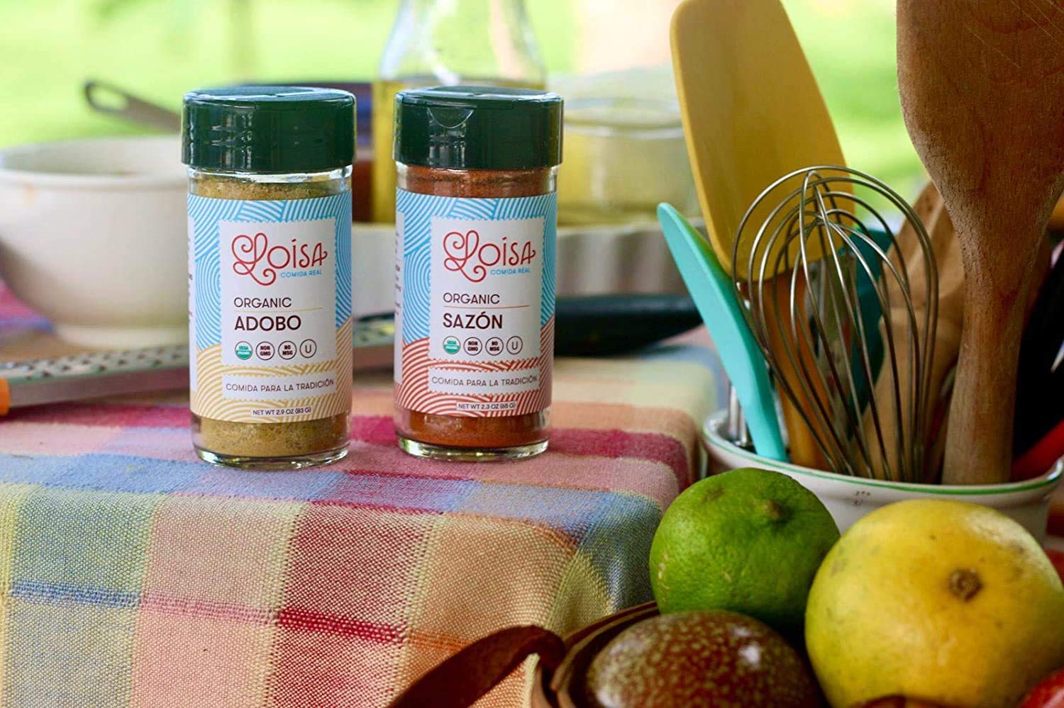 Loisa Adobo and Sazón Seasoning, USDA Organic, Non-GMO, No-MSG, No Preservatives, No Artificial Coloring, No Artificial Flavors, 2.9oz