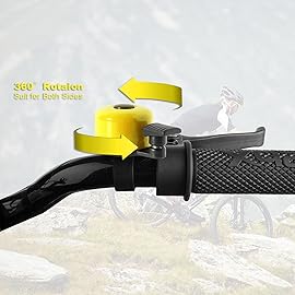 Binudum Bike Bell 2 Pack with Loud Melodious Sound Classic Mini Bicycle Bell for Kids Adults Bike Horn for Road, Mountain Bike for Scooter, MTB, BMX (Yellow 2 Pcs)