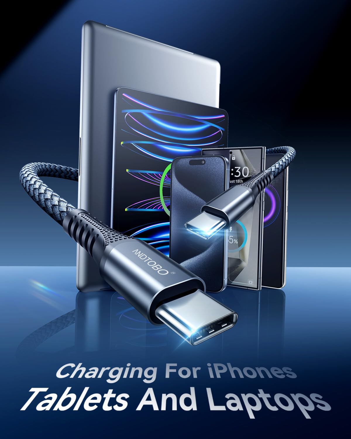 Cavo USB C USB C 60W [2Pezzi 2M], Cavo USB Type-C Ricarica Rapida per iPhone 16 15 Plus Pro Max, Samsung S24 Ultra S23 S22, iPad Pro Air, MacBook, Pixel 7 Pro, Switch, PS5