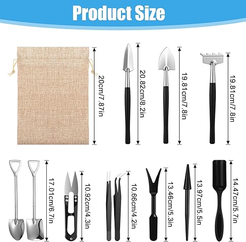 Miniatura 2 de Juego de 12 herramientas para suculentas, mini juego de herramientas de jardín de trasplante, kit de cuidado de suculentas, accesorios de plantas