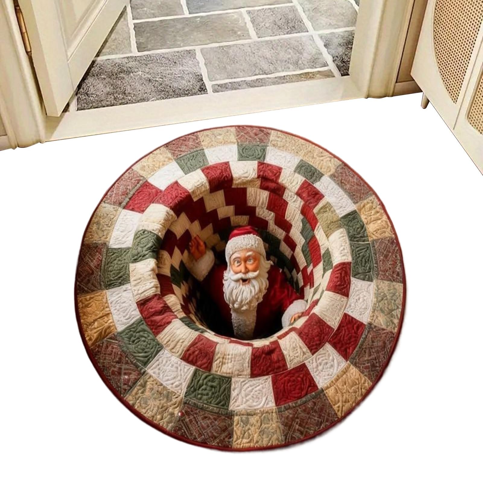 Tapis Père Noël 3D festif pour réchauffer le sol de votre appartement