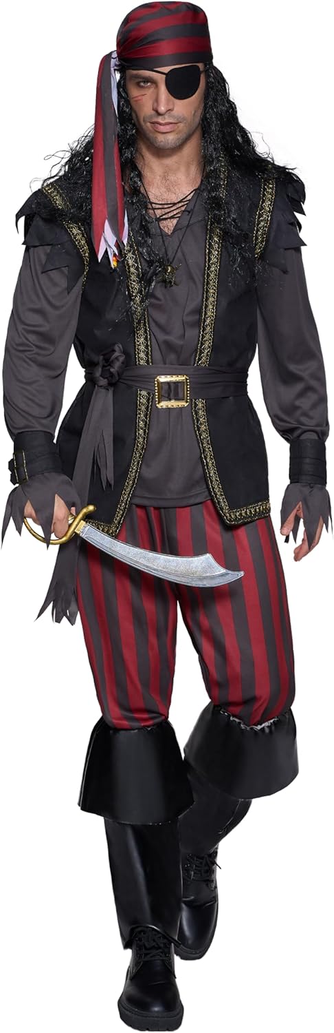 Spooktacular Creations Men Pirate Costume Ruthless Renegade Pirate Set with Boot Cover for Halloween Costume Cosplay Party - Image 3