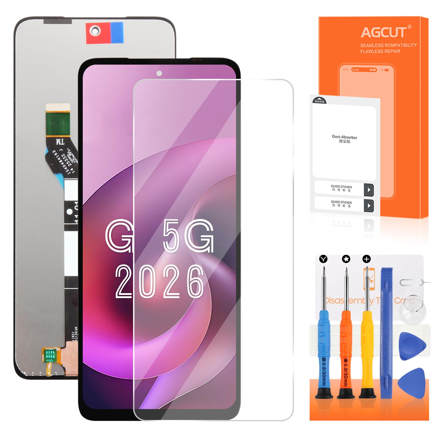AGCUT for Moto G 5G 2026 Screen Replacement for Moto G 5G 2026 LCD Display XT2613-1 XT2613-2 XT2613V LCD Digitizer Touch Screen Assembly Repair Kits