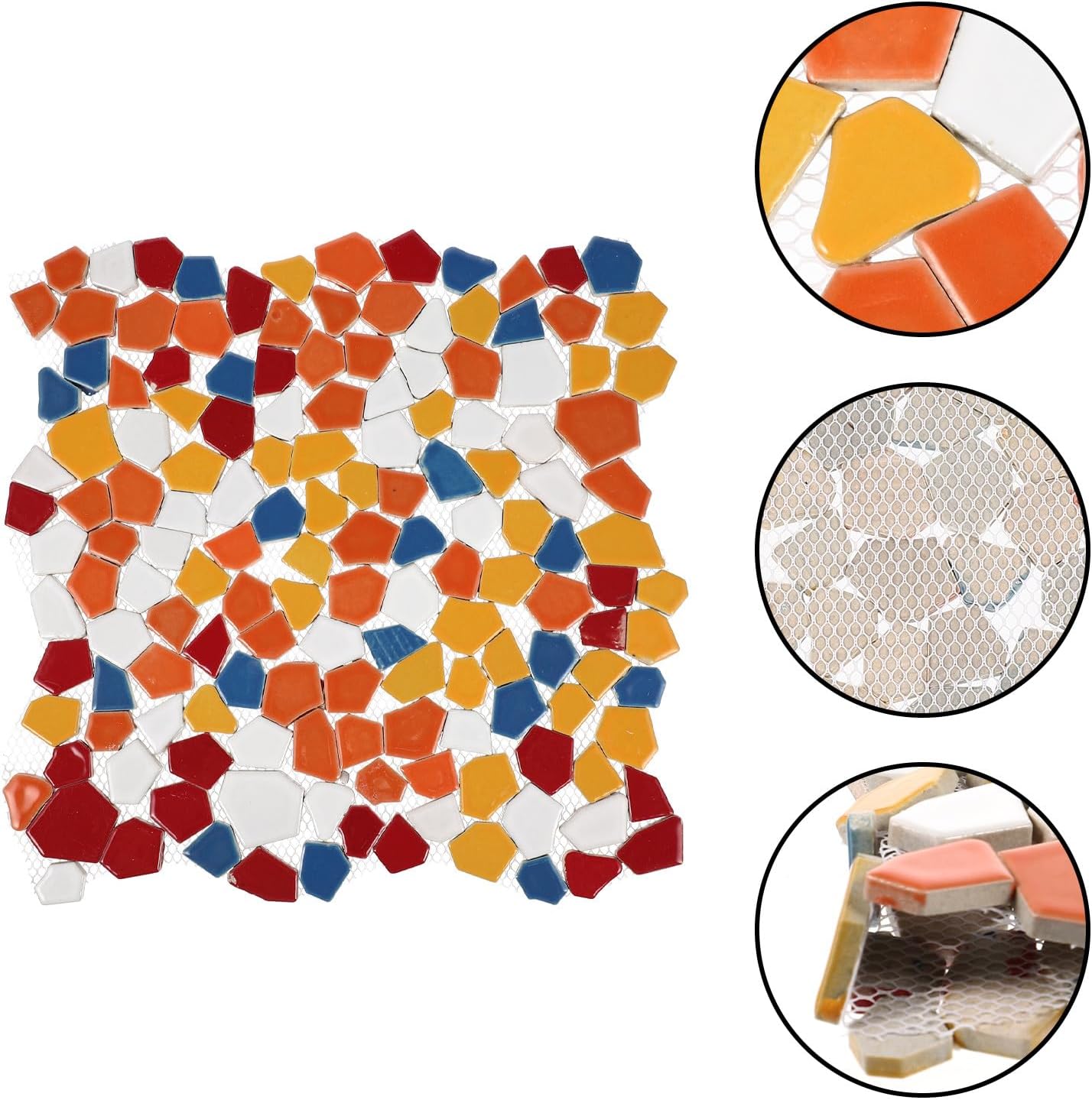 Ceramic Mosaic Tiles for DIY Crafts and Picture Frames Irregular Bright Tiles for Wall Decoration Sturdy Ceramic Material for Creative Home Art Projects