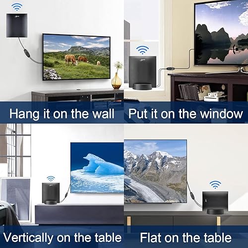 Vista 9 de Antena de TV digital HD mejorada 2025 para televisores inteligentes, antena HDTV amplificada para interiores, largo alcance, soporta 4K, 1080p