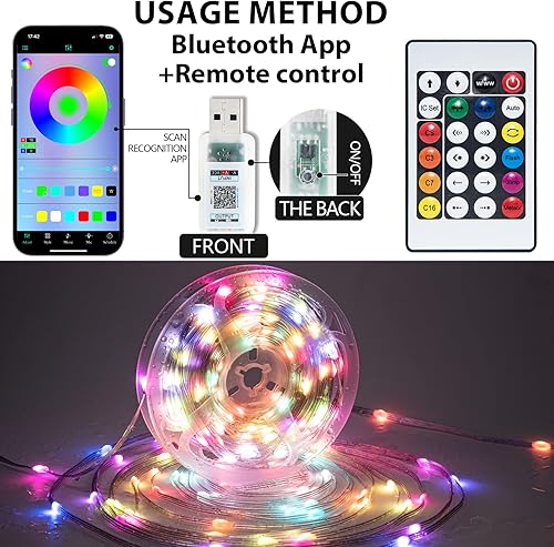 Miniatura 7 de Kit de tiras de luces LED blancas sintonizables de 16.4 pies, regulables, 3000 K-6000 K, luces LED impermeables para hogar, fiesta, casa, cocina,