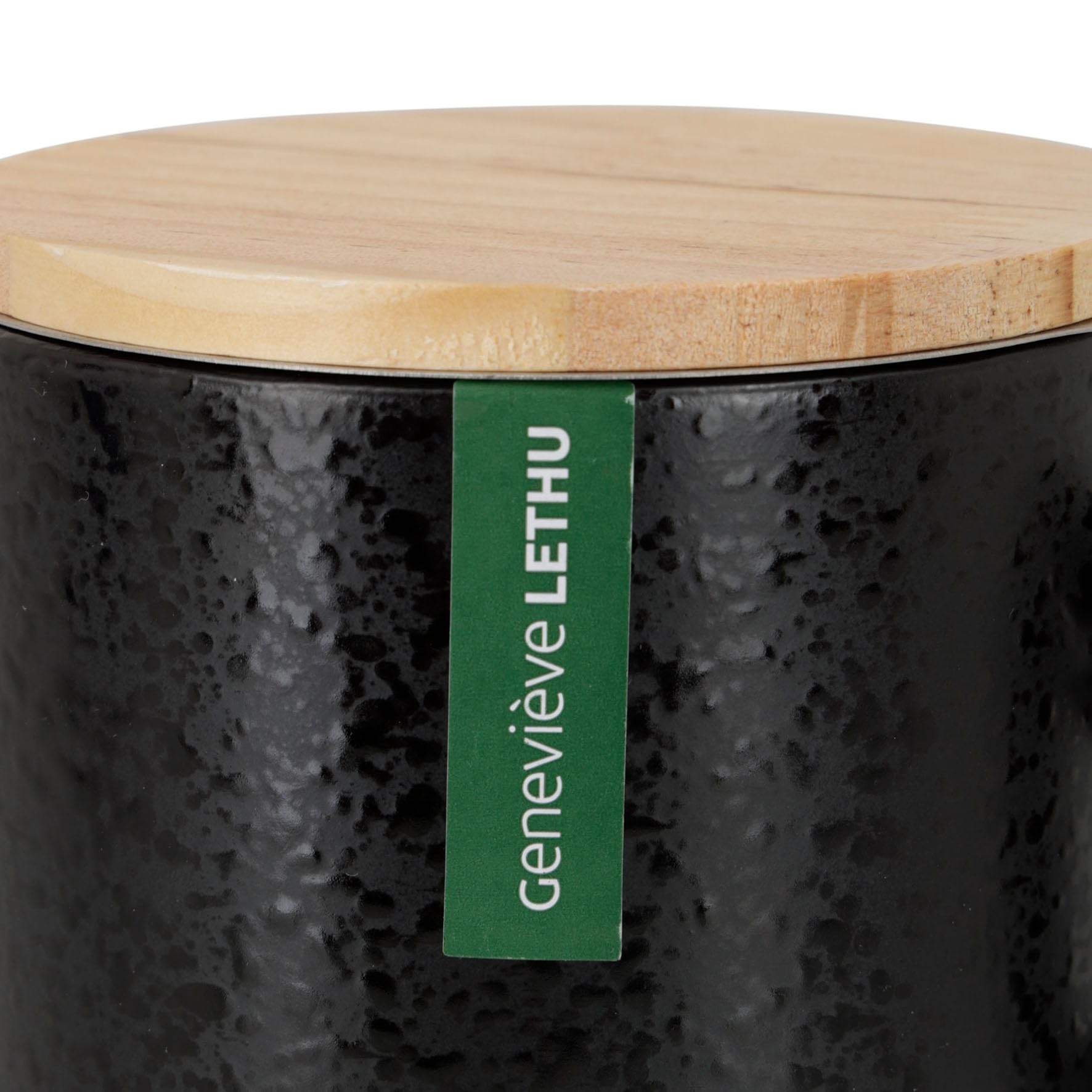 Geneviève Lethu 536233 - Tisaniera 45 cl in gres, con infusore, tazza da tè, tisana con coperchio in pino e colino in acciaio inox, colore: nero opaco collezione mezzanotte