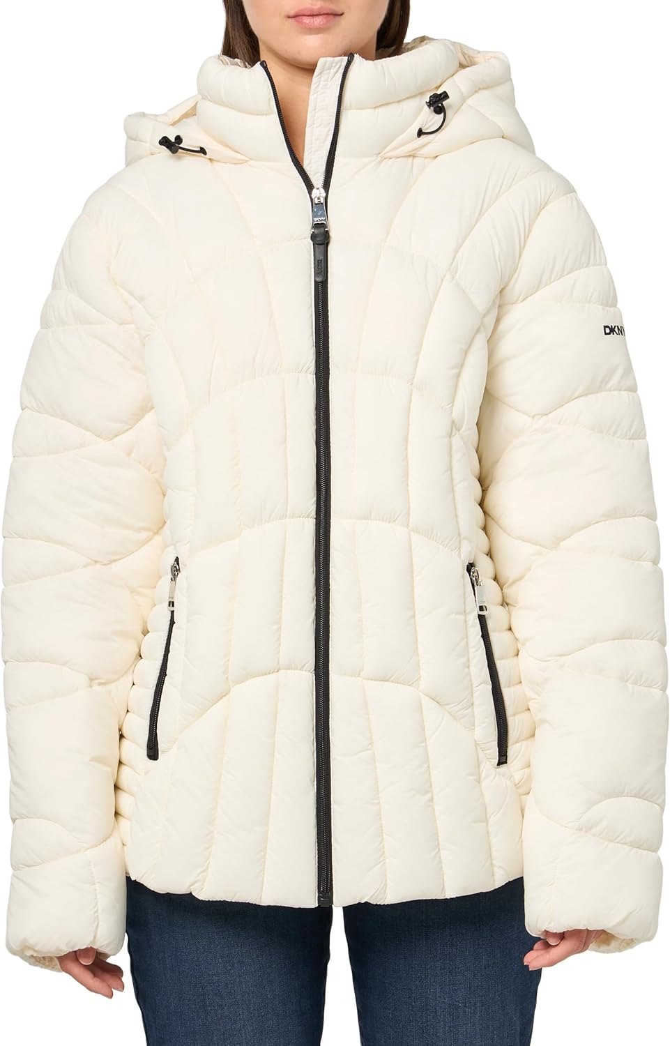 DKNY Women's Hooded Light-weight Puffer