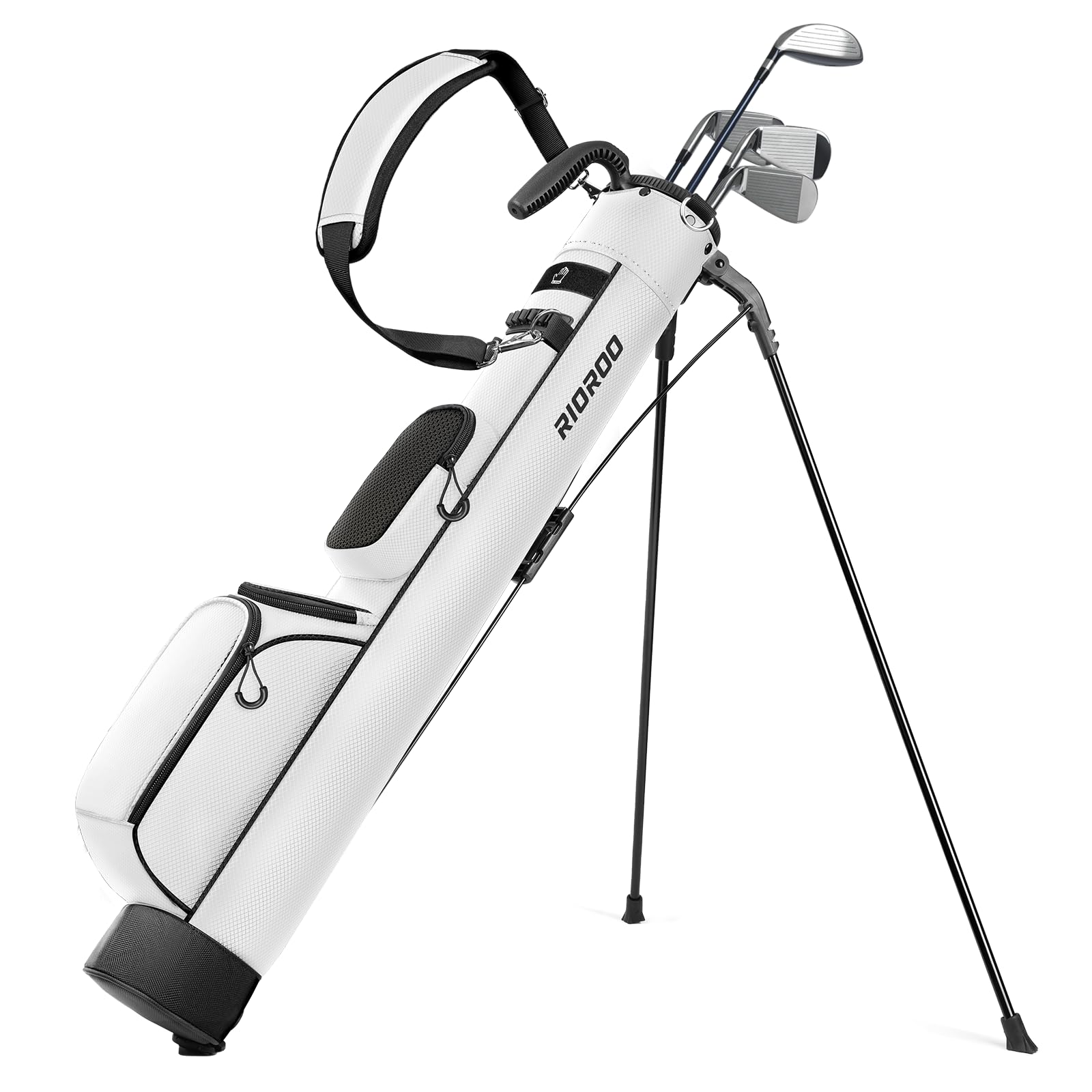 Golf Stand Bag, Lightweight Par 3 Golf Bag Holds Up to 7 Clubs with Two Way Dividers Cooler Pocket Shoulder Strap and Multiple Storage Pockets for Men and Women