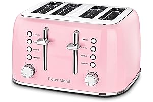 Toaster 4 Slice in Stunning Pink: Savor the Retro Charm and Modern Functionality