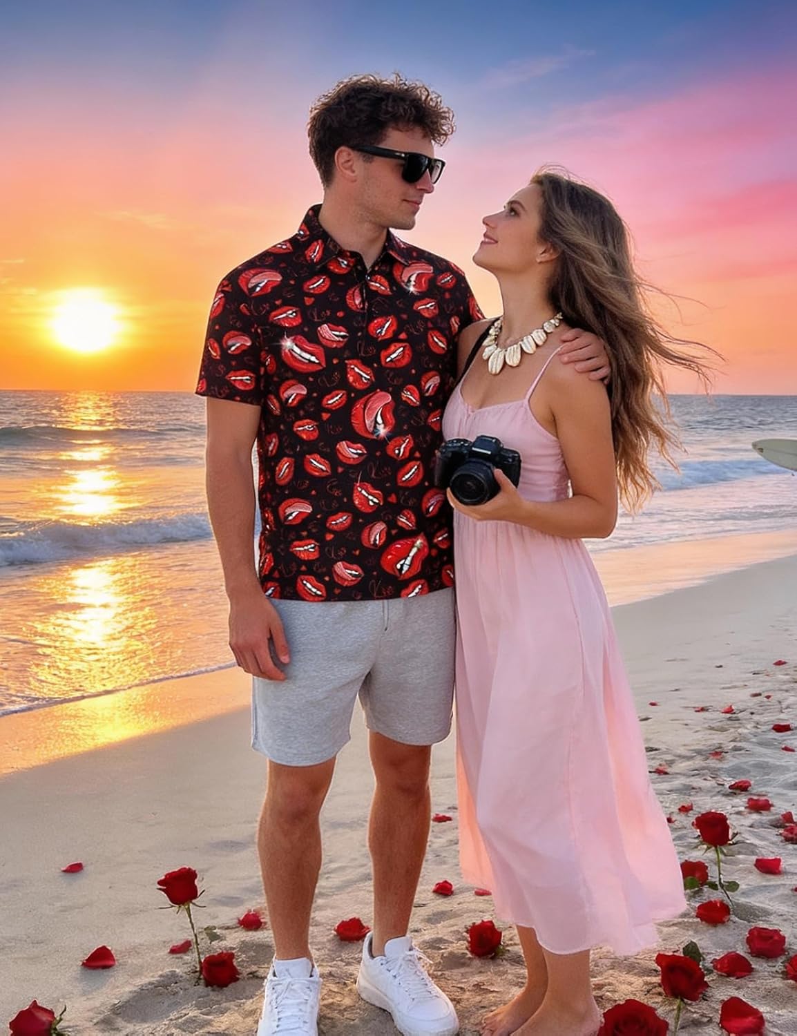 Funny World Mens Valentine Polo Shirts Short Sleeve Golf - Image 7