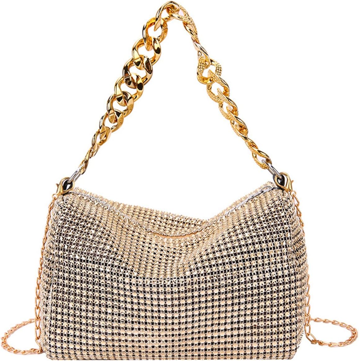 Ralcosuss Sparkly Rhinestone Women’s Chain Crossbody Shoulder Bag Evening Clutch Purse Party Prom Wedding Bridal Handbag