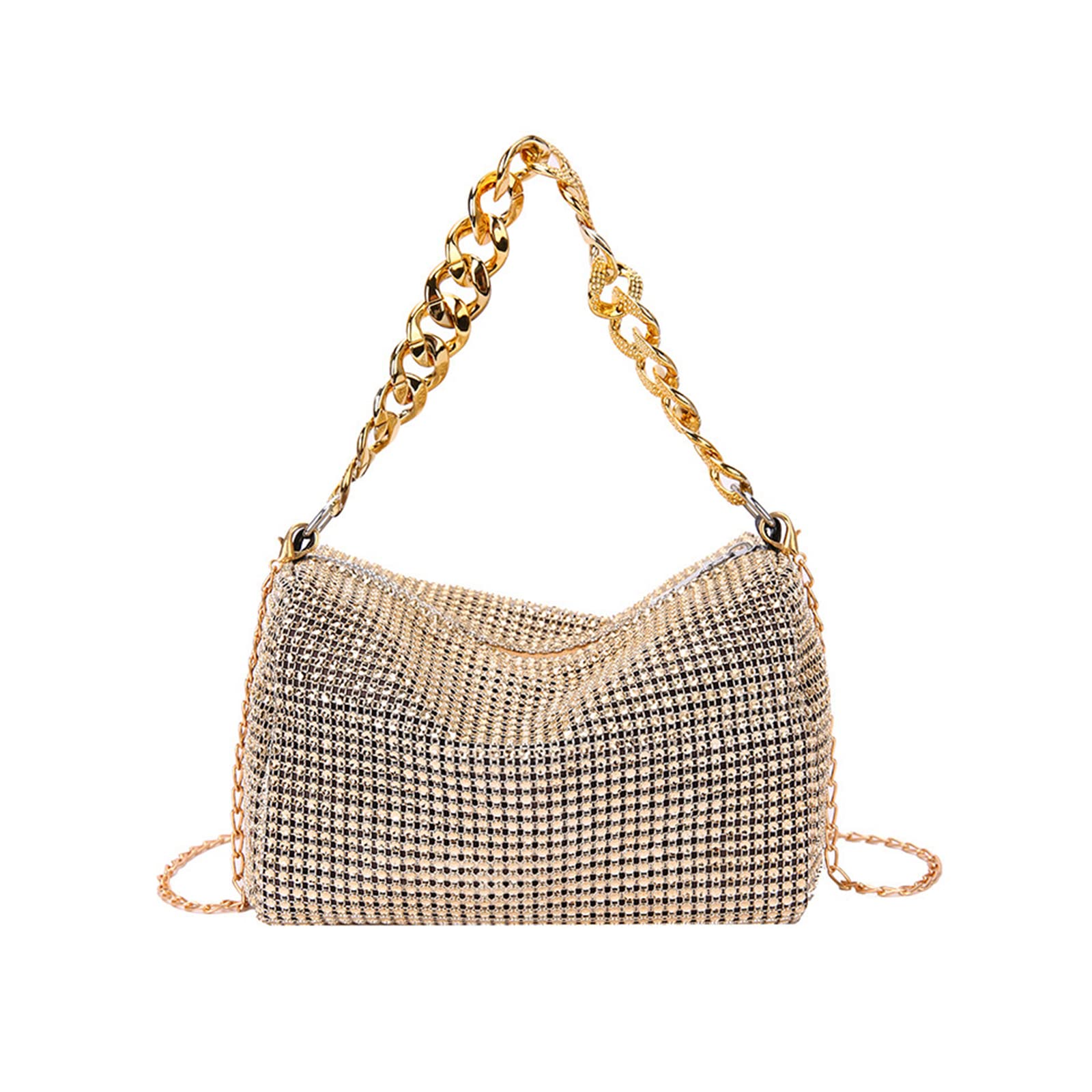 Ralcosuss Sparkly Rhinestone Women’s Chain Crossbody Shoulder Bag Evening Clutch Purse Party Prom Wedding Bridal Handbag