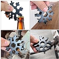 Vista 7 de Multiherramienta de copo de nieve 18 en 1 y herramienta de tarjeta 8 en 1, rellenos de calcetín para hombres, regalos de Navidad, multiherramientas