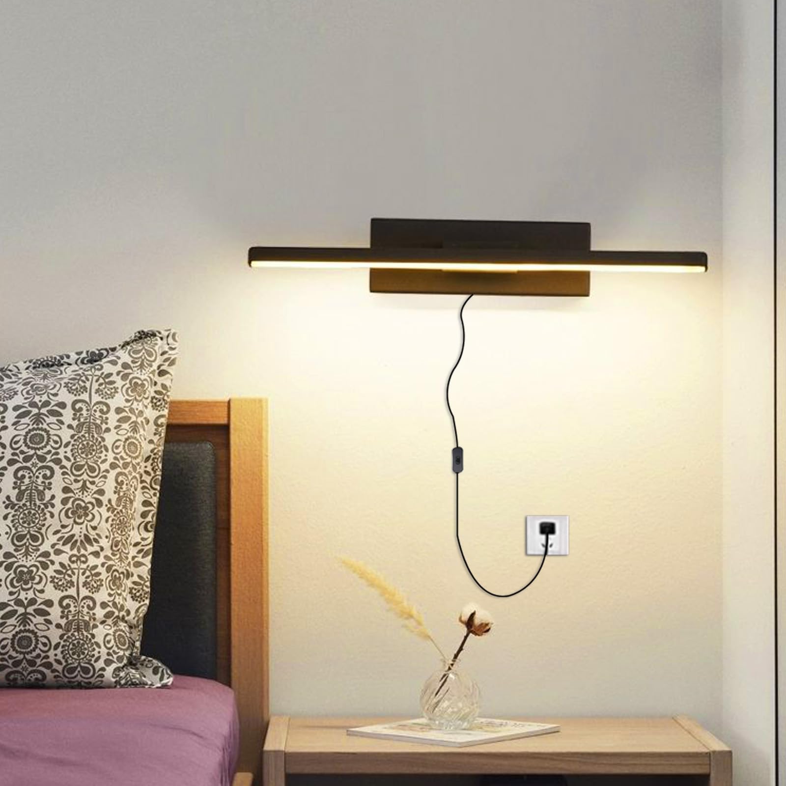 Lámparas de pared moderno minimalista con enchufe e interruptor 8