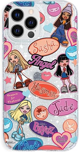 VELVET CAVIAR Funda para iPhone 13 Pro, probada en caídas de 10 pies, purpurina transparente Bratz