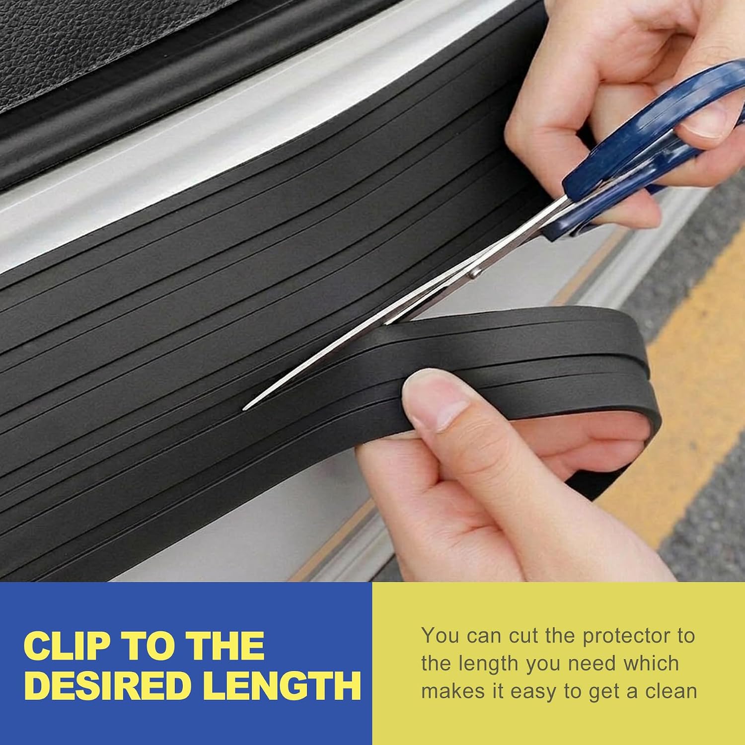 41 x 3.1 Inch Rubber Rear Bumper Protector Guard, Guards for Cars, SUV & Truck, Non-Slip Bumper Scrape Guard, Trunk Door Entry Protection Exterior Accessories Black