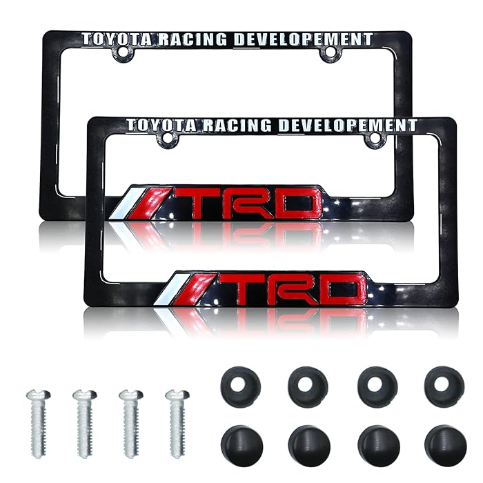 Buy 1 Pair TRD License Plate Frame, Black Sports Style License Plate