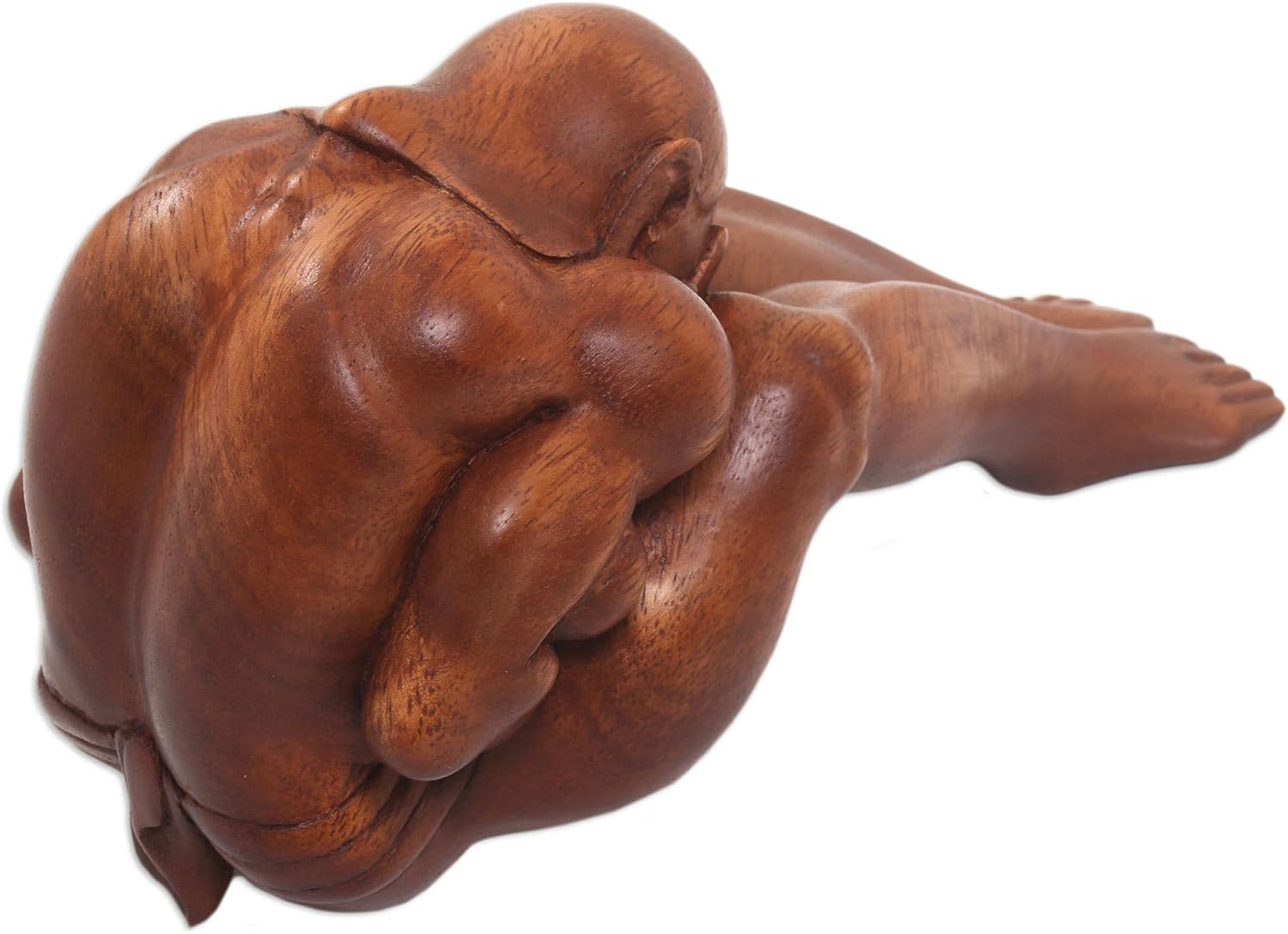 NOVICA Abstract Yoga Wood Statuette