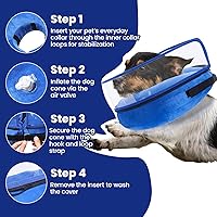 Vista 7 de BARKLESS Cono de perro, cono inflable para perro después de cirugía para razas pequeñas y medianas, collar de cirugía suave con escudo protector