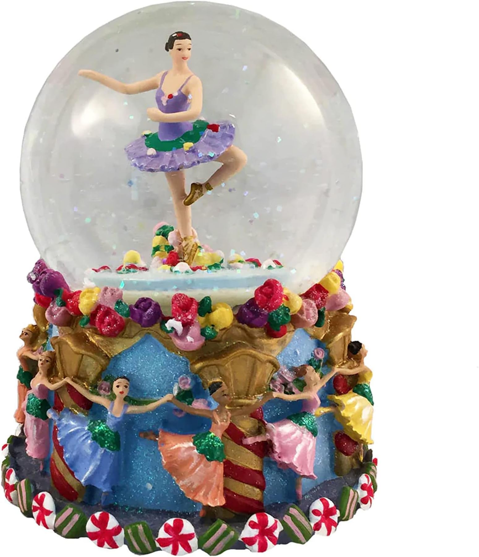 Snow Globe Christmas, Musical Globes with Spinning White Ballerina, Music by Tchaikovsky Waltz of The Flowers Ornament, Holiday Home Decor Nutcracker Gifts, 6โx 5