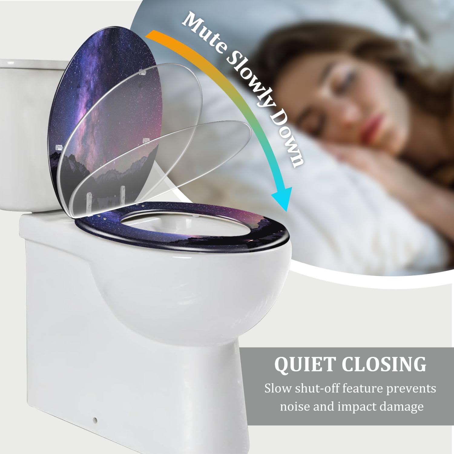 Asiento de inodoro alargado de resina Australis para baño