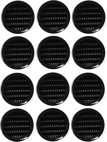 Vista 16 de 2.5 "rejilla redonda de plástico Soffit rejilla de ventilación de aire para reptiles cubierta (6, blanco)