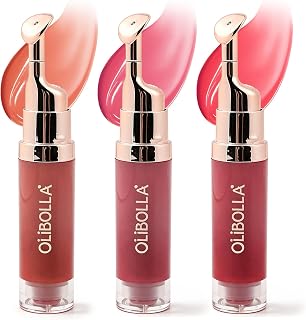 TEAWOO Brightening Lip Serum, Lip Gloss Oil with Metal Applicator(3 Colors) | Hydrating & Plumping Tinted Lip Gloss, Moisturizing Lip Balm for Dry Lips, Smooth Lips