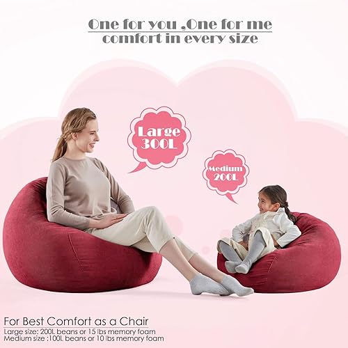 Miniatura 31 de Nobildonna - Funda para silla de puf (relleno sin relleno) de nido de pájaro para niños y adultos. Puf extra grande para almacenamiento de animales