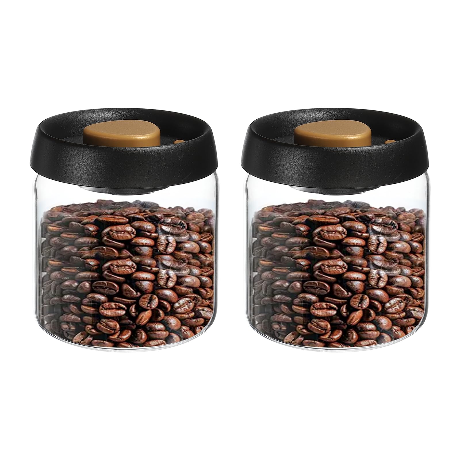 Recipiente al vacío de café y botes de vidrio de 500 ml para guardar té, especias y galletas