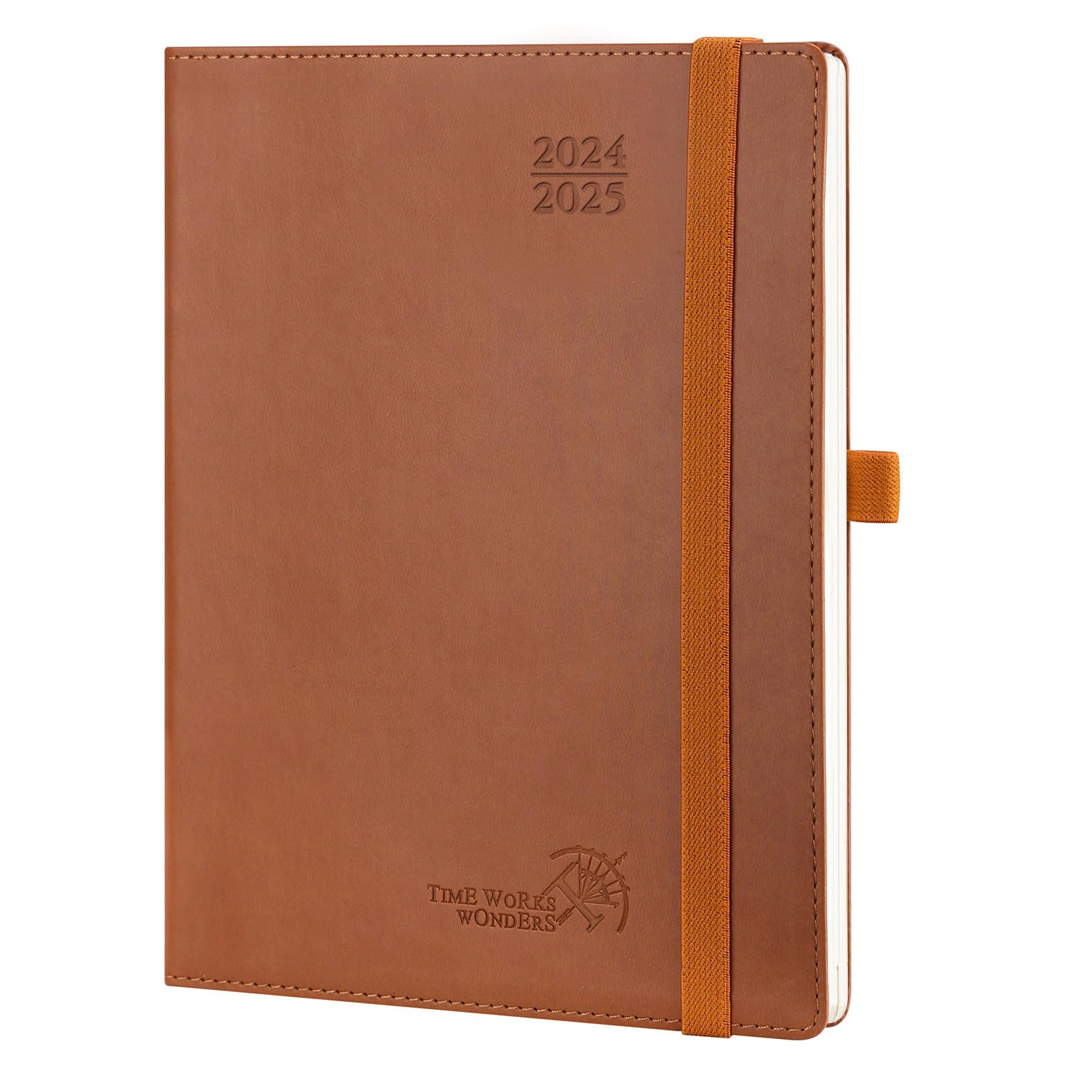 POPRUN Kalender 2025 Wochenplaner (Aug.2024-Dez.2025) Softcover mit PU