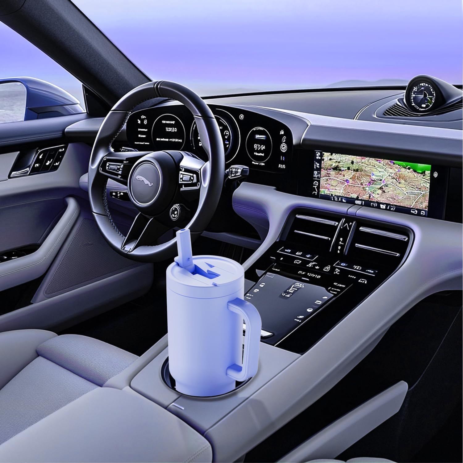 Meoky 32 oz Tumbler with Handle and Flip Straw, 100% Leakproof Tumbler with Lid and Straw, Stainless Steel Insulated Cup, Cupholder Friendly, Keeps Cold for 24 Hours (Lilac) - Image 6