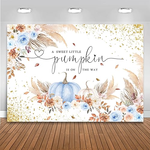 Miniatura 7 de Mocsicka Telón de fondo de calabaza para niñas y niños, otoño, calabaza, baby shower, decoración de fiesta, bohemio, rubor floral, A Little Pumpkin