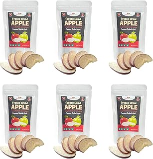 Huggiberries Freeze Dried Apple Slices - 0.35 OZ (6 PACK) Delicious and Healthy Fruit Snacks - Gluten-Free, Low Carb, and Sugar-Free - for Backpacking, Emergency and Everyday Use