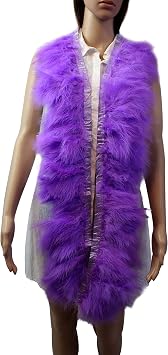 2 Yard Long, 6"-7" Height Marabou Turkey Fluff Feather Fringe Trim, Garment Accessories Feather DIY Decorative Material Light Purple Color