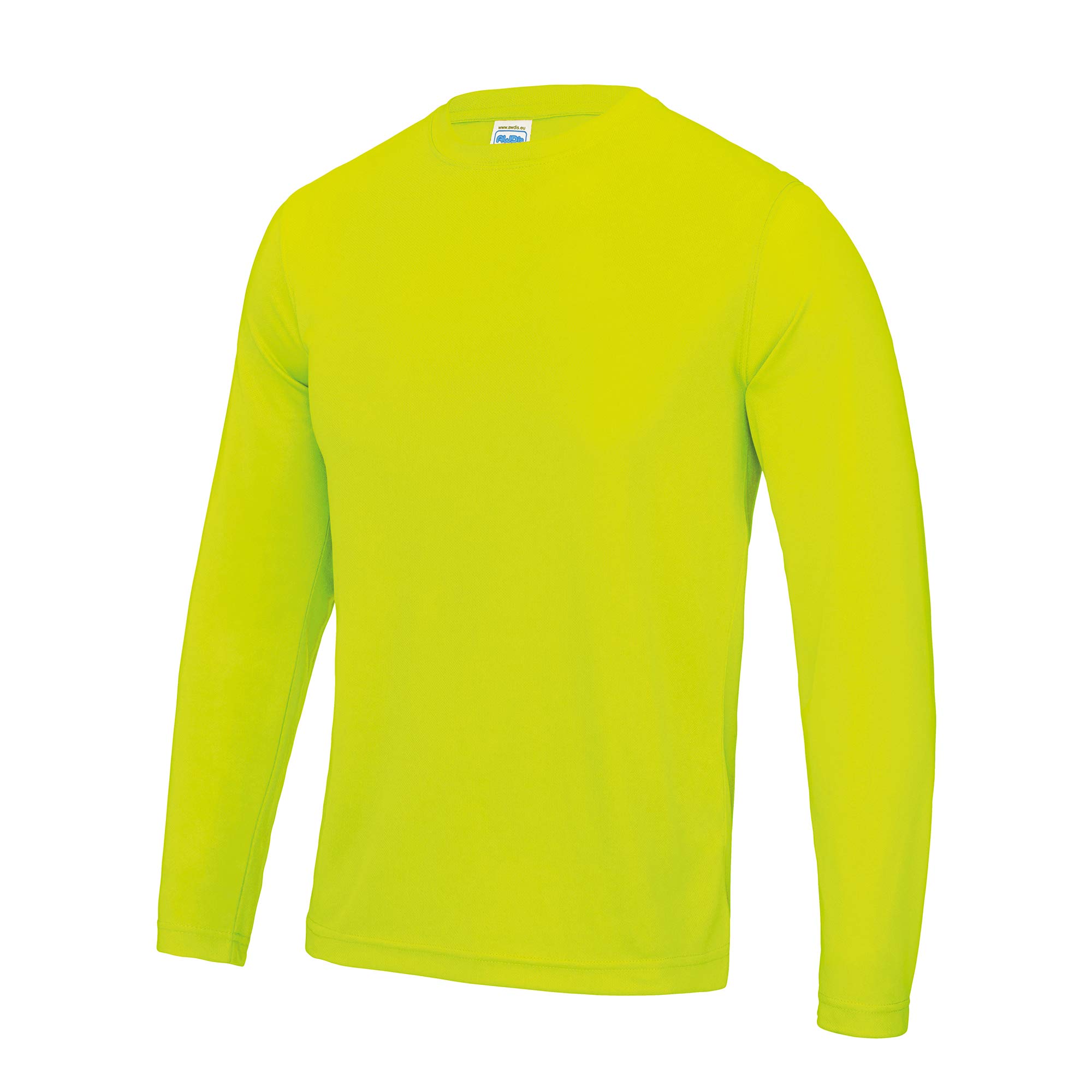 JUST COOL Mens Long Sleeve Sports T-Shirt S Electric Yellow