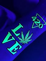 Vista 27 de Tatuaje temporal para fiesta de luz negra, 1 hoja, trasero