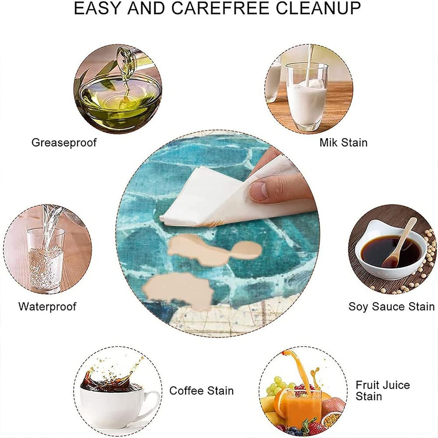 Fitted Tablecloth Square-Turtle-Elastic Edge Table Covers, for Kitchen Dining Picnic Party 42x42 in