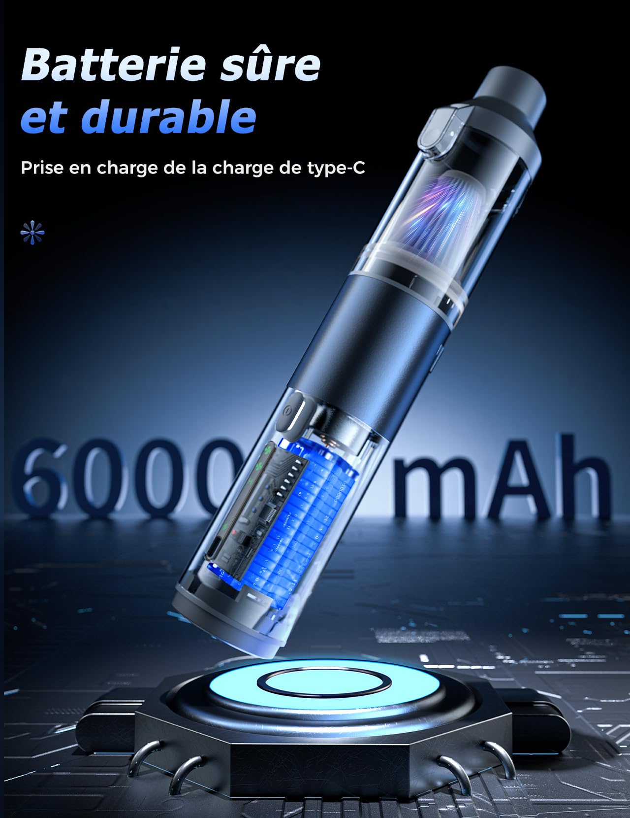 Aspirateur Voiture Puissant, 16000PA Aspirateur à Main | 4 en 1 Aspirateur de Table avec de multiples Accessoires, Aspirateur Portable pour Canapé Maison Voiture Bureau