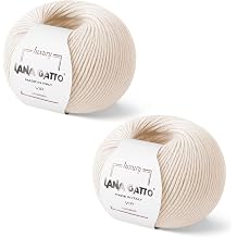 Pack of 2 Cashmere and Extra Fine Merino Wool for Knitting Lana Gatto Vip Line 100g 400mt Natural White - 1001 2