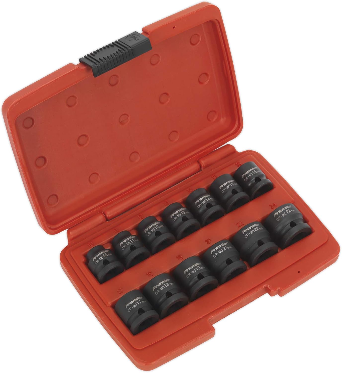 Sealey Ak5613Lp Impact Socket Set 13Pc 1/2In Sq Drive Low Profile Metric