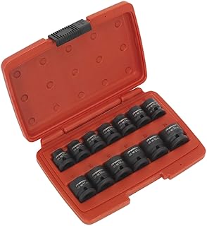 Sealey Ak5613Lp Impact Socket Set 13Pc 1/2In Sq Drive Low Profile Metric