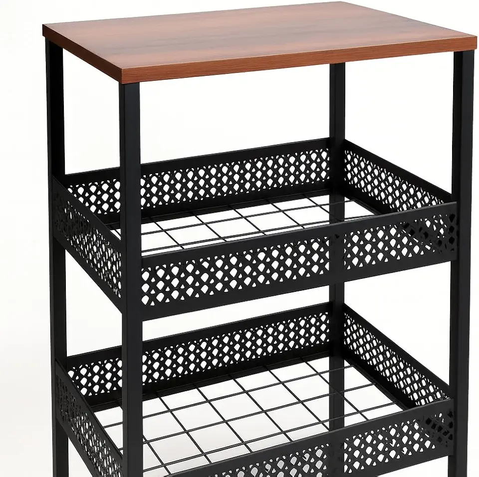 Fruteira de Chão com Tampo MDF em Aço Carbono – Moderna, Funcional e Resistente