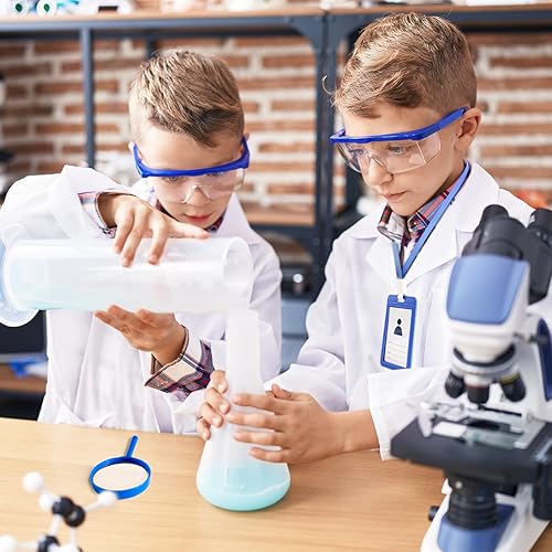 Miniatura 5 de BOMLY Abrigo de laboratorio para niños, abrigo blanco de médico con estetoscopio, abrigo veterinario para niños, disfraz de médico para niños y niñas