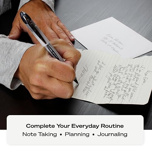 Miniatura 5 de Uni-ball Vision Elite BLX - Bolígrafos Roller de punta redonda gruesa (0.8mm), tinta azul BLX, paquete de 4 unidades