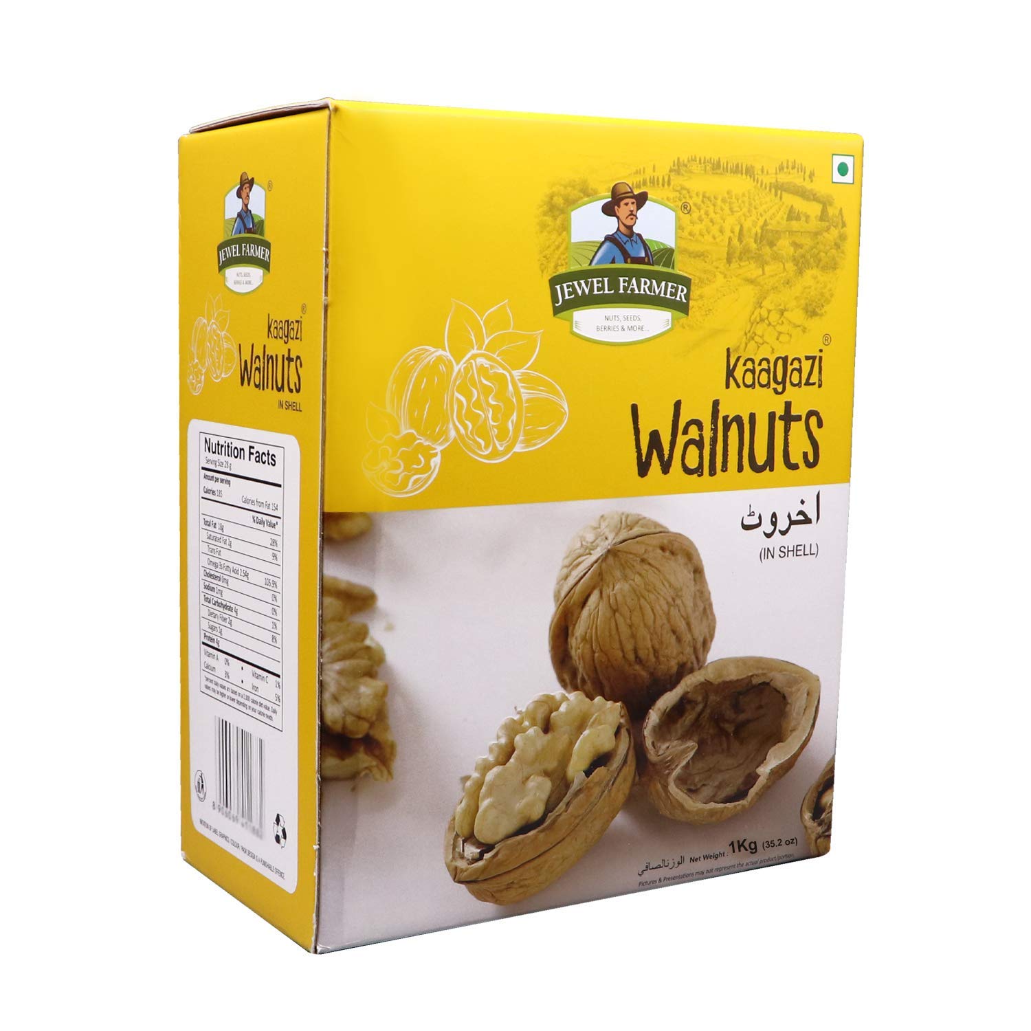 JEWEL FARMER Kaagazi Walnuts in Shell, Protein, Dietary Fiber & Omega 3 Rich Crunchy Akhrot (1 Kg)-image-26