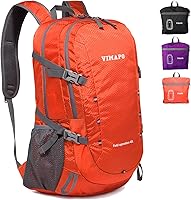 Vista 8 de Mochila ligera plegable de 40 litros, mochila de viaje plegable de nailon Ripstop, mochila de senderismo plegable para exteriores (morado)
