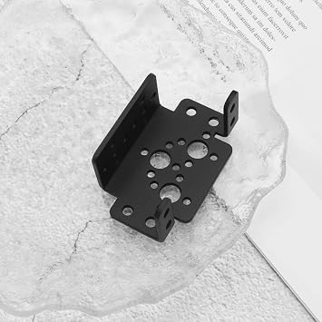 2PCS Aluminum Multifunction Servo Bracket 58x25.1x37mm Applicable to Servo Systems with Size 40x45x20mm for Robot Remote Control Models Black